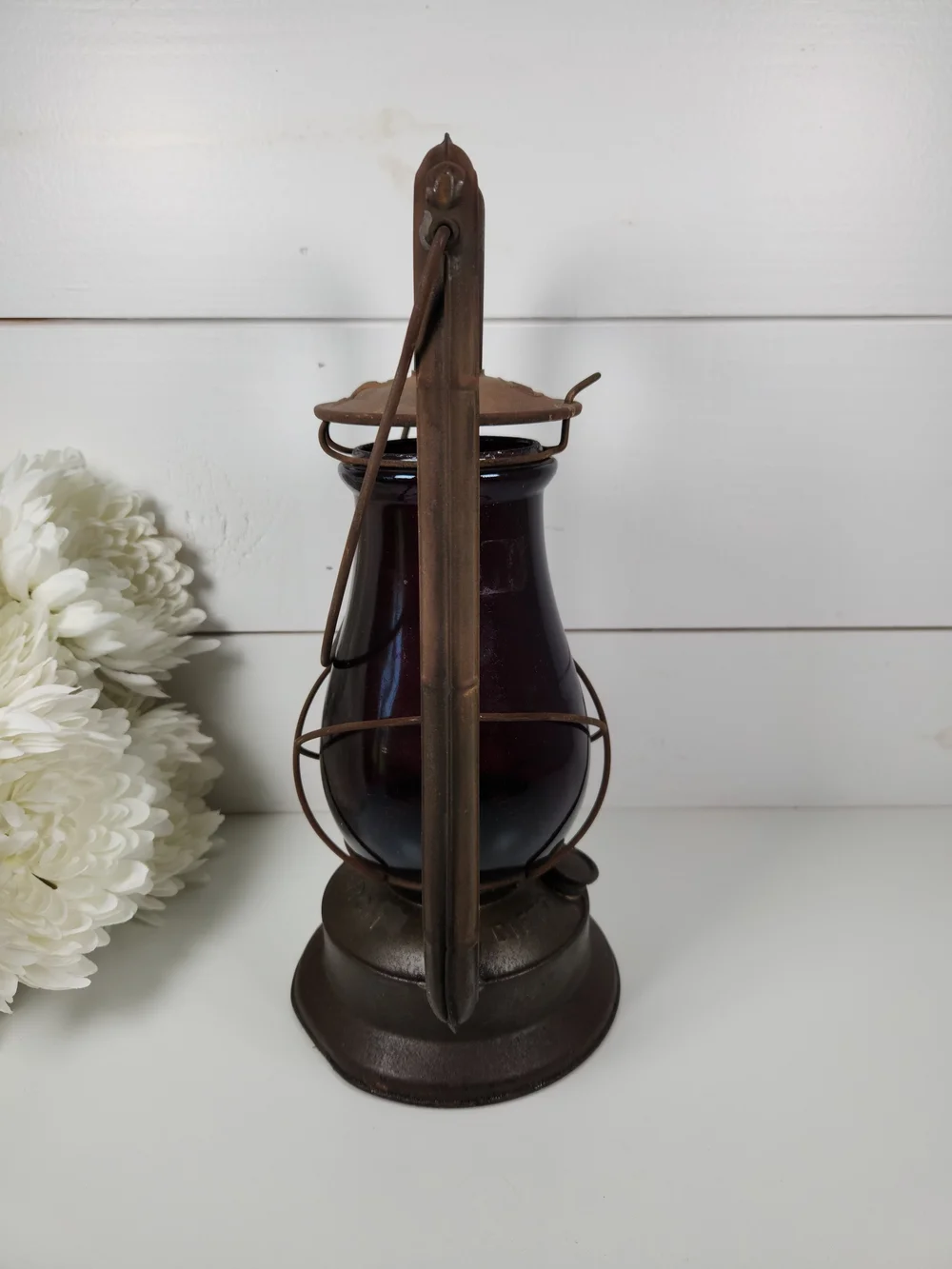 Vintage Dietz Monarch Lantern w/ Ruby Red Glass | Antique Railroad Lantern